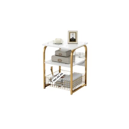 Table basse ronde de haut-parleur de table d'appoint de meubles intelligents en bois Nodic de salon- MJMJ