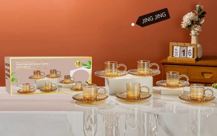 Ensemble de Tasses et Sous Tasses 12Pcs
