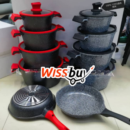 Ensemble de Batterie de Cuisine en Granit OSFE / Ensemble de Casseroles et Poêles en Granit - W - JJ