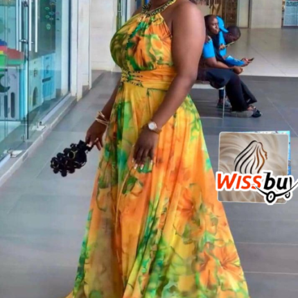 Robe Longue Fluide Imprimée / Robe de Soirée Sans Manches à Motifs Floraux - W - MMG