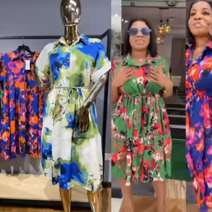 Robe Chemise Fluide à Motifs / Robe à Taille Haute - CLS