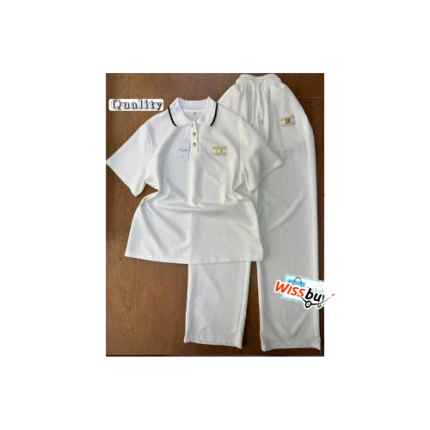 ENSENBLE POLO EN PYJAMA / DE MARQUE CHANNEL 100% COTTON EN NOIR ET BLANC