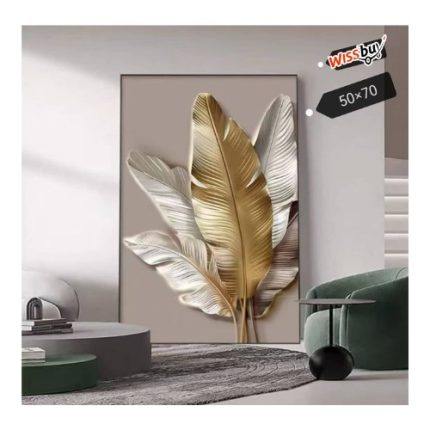 Œuvre D’art Murale Décorative Feuilles d'Or/ Tableau Mural Élégance Tropicale -50x70 -JIN