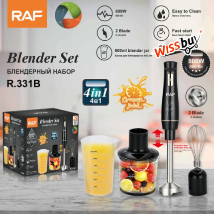 Mixeur Plongeant/Ensemble Mixeur -RAF R-331B -800W -600 ml -4 en 1 -W -JIN