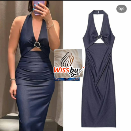 Robe Moulante à Licou/Robe Fourreau Dos-Nu -W -MMG