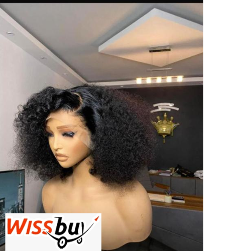 Design sans titre (4) Perruque Courte Bouclée Naturelle Type Bob - Lace Front Afro Kinky – Image 1