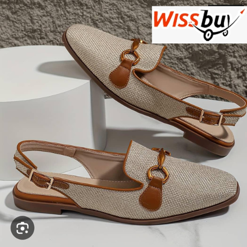 Design sans titre (6) Mocassins Plats Tissés (Loafer) Slingback à Bride et Boucle – Image 1