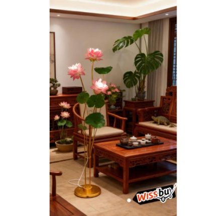 Lampadaire Décoratif à Fleurs de Lotus / Lampe sur Pied Lotus