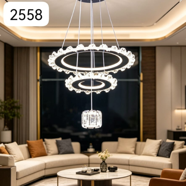 2558 Lustre 2558 - Double Anneau Cristal – Image 1