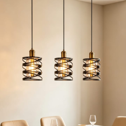 Lustre  5033/3 - Style Industriel SpiraleCourte