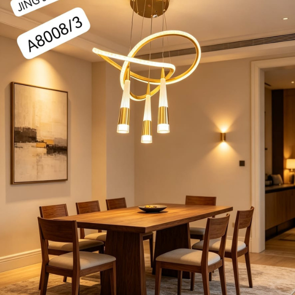 A8008 Lustre A8008/3 - Anneaux LED Torsadés – Image 1