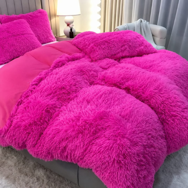 Design sans titre (16) set de literie moelleux rose fuchsia ( en plusieur couleur) – Image 1