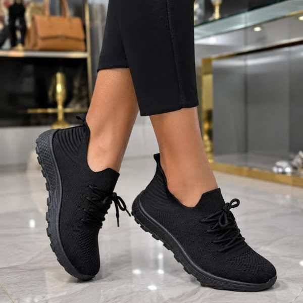 Tennis noire Sneakers tricot noir(Job Shop) – Image 1