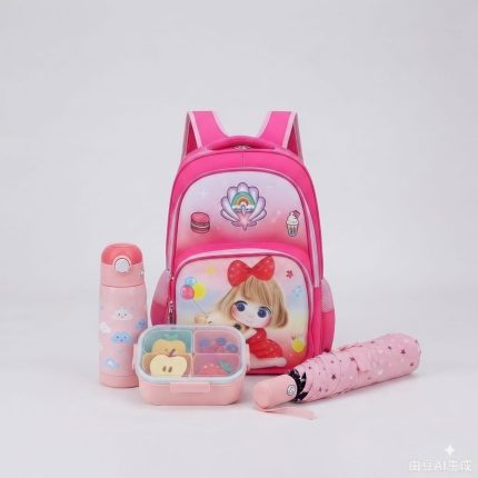 Coffret scolaire rose 4-en-1