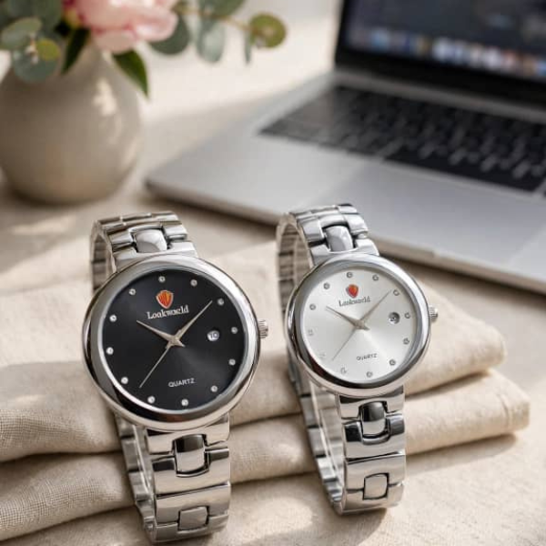 third MONTRE LOOKWORLD SET COUPLE ARGENTÉ – Image 1