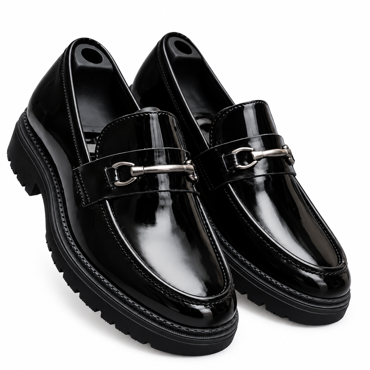moi1 Mocassins Homme Élégants en Cuir Verni Noir – Image 1