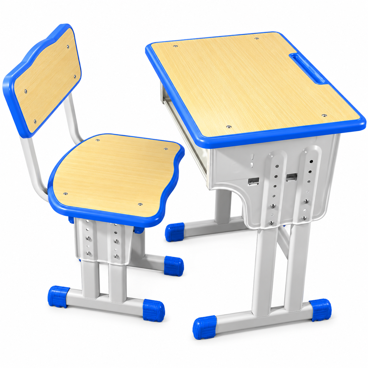 tt2 Ensemble Bureau et Chaise pour Enfant – Bleu & Blanc – Image 1